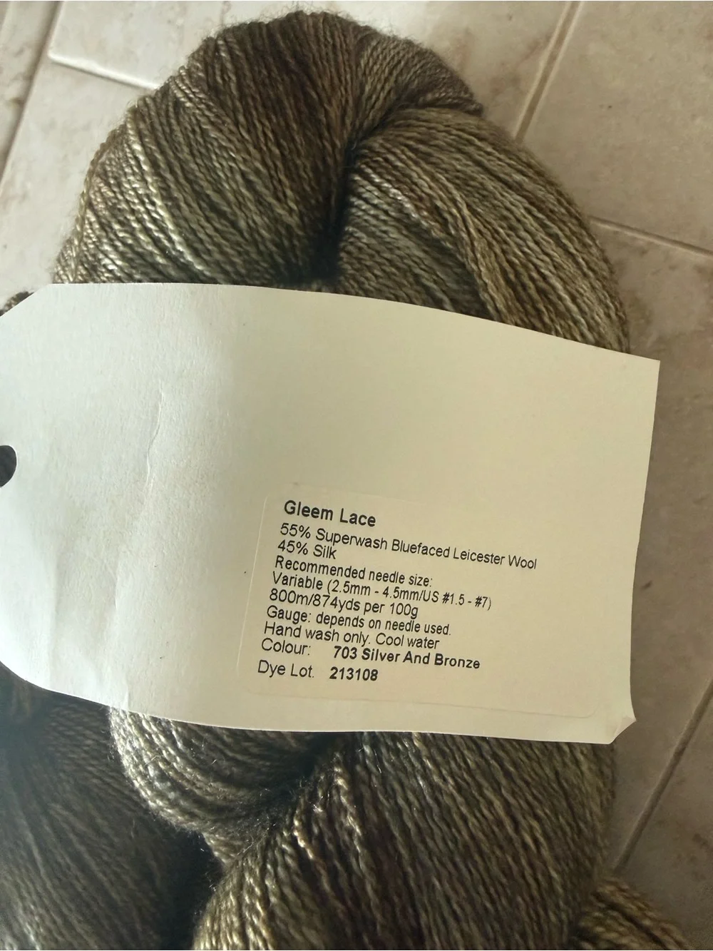 Fyberspates Luxury Yarn Hanks in Shimmery Olive-Gold - Silver and Bronze